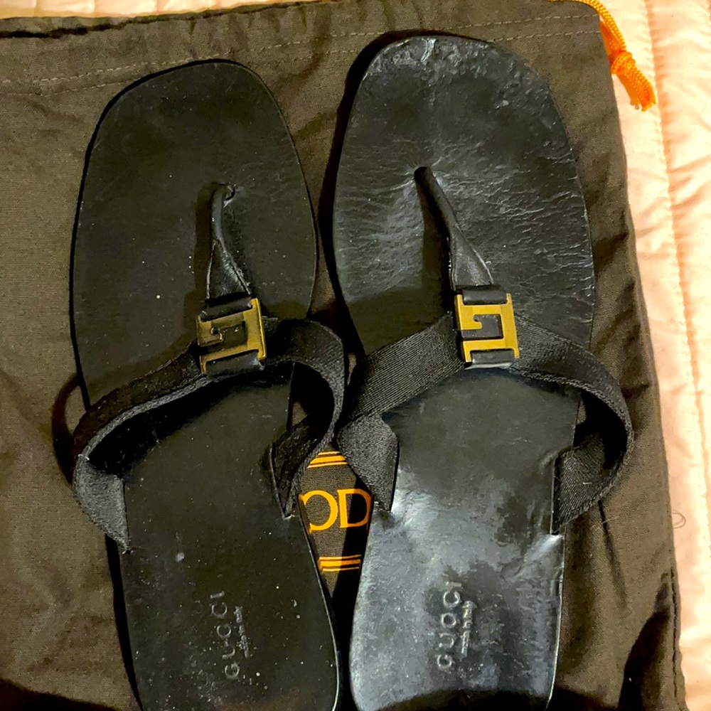 Gucci black vintage thong